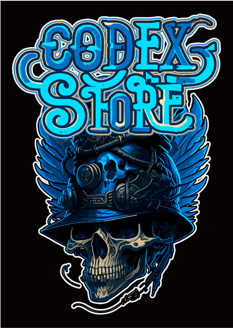 Codex Skull Poster Retrato CODEX SKULL em CODEX STORE: A loja online de camisetas ...