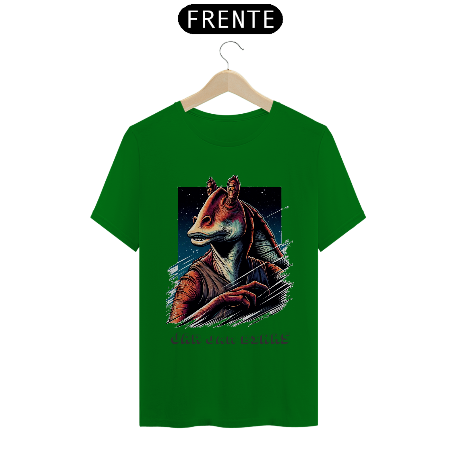 トップス STAR WARS Jar Jar Binks T-Shirt Classic Camiseta Masculina Star Wars Jar Jar Binks em