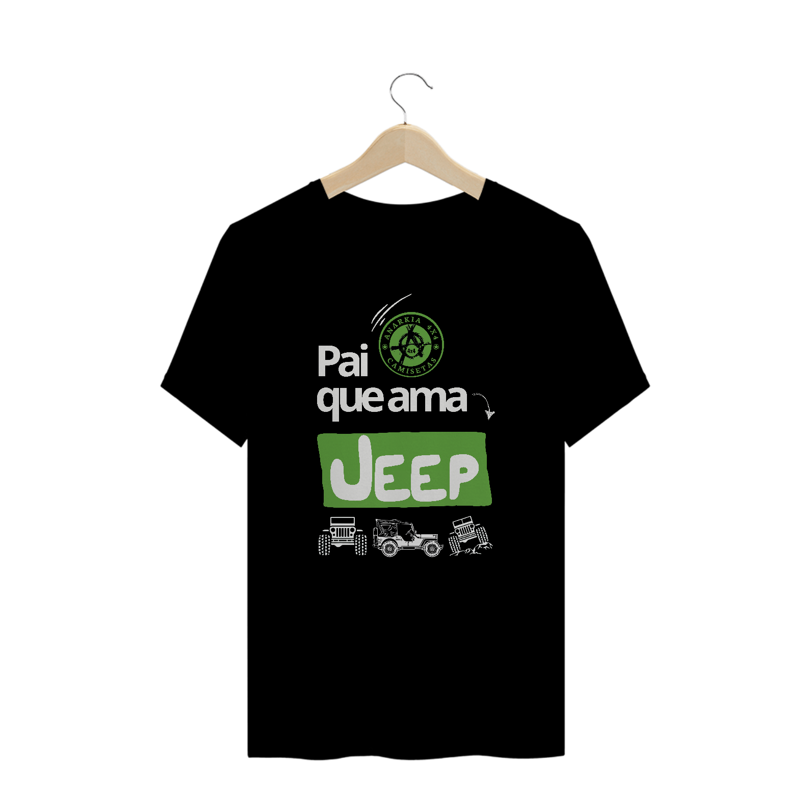 Camiseta Plus Size - Pai ama Jeep - Black