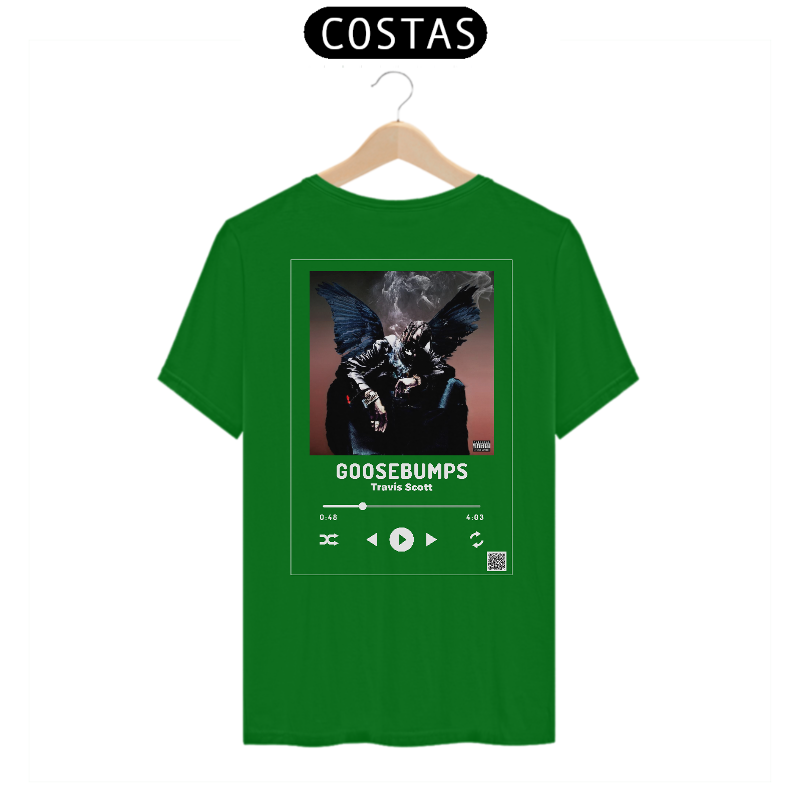 TSHIRT QUALITY Camiseta Travis Scott Goosebumps com QR CODE/Estampa
