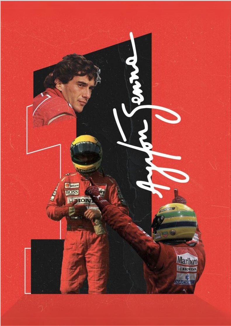 Poster Retrato POSTER AYRTON SENNA em SPEEDY THREADS