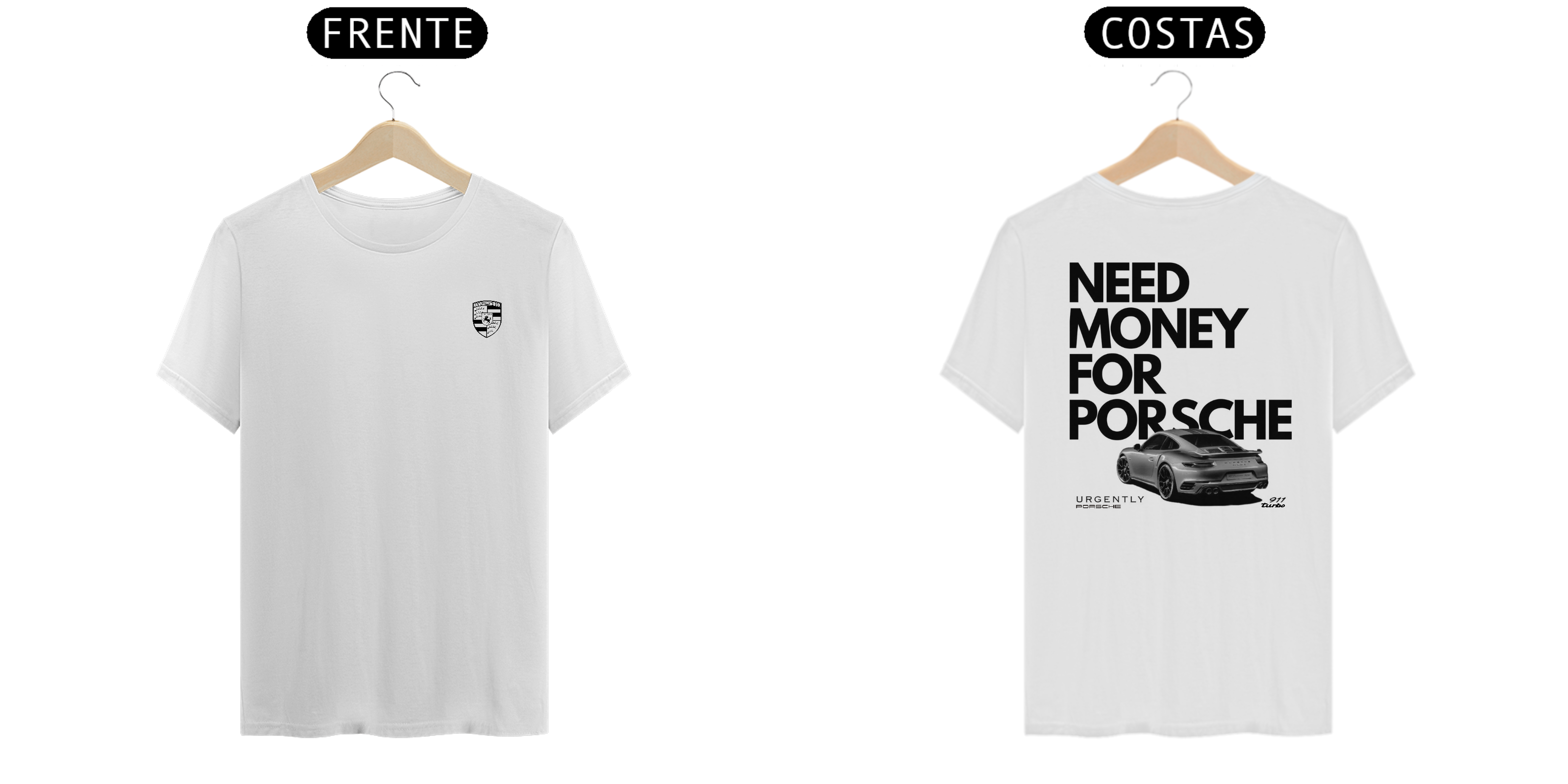 T-SHIRT QUALITY Camiseta Need Money For Porsche R$89,90 em