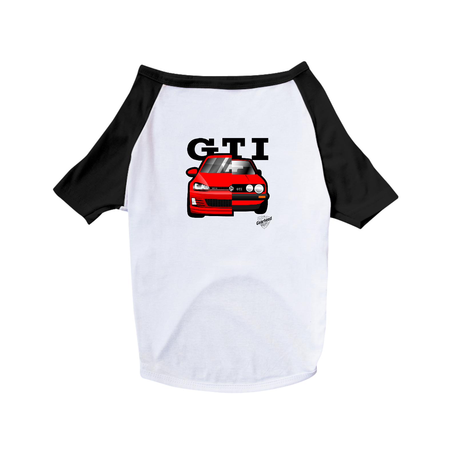Camisa Pet Dog Camiseta Pet Golf GTI Generations Raglan Preta R35,90 em Gearhead Arts