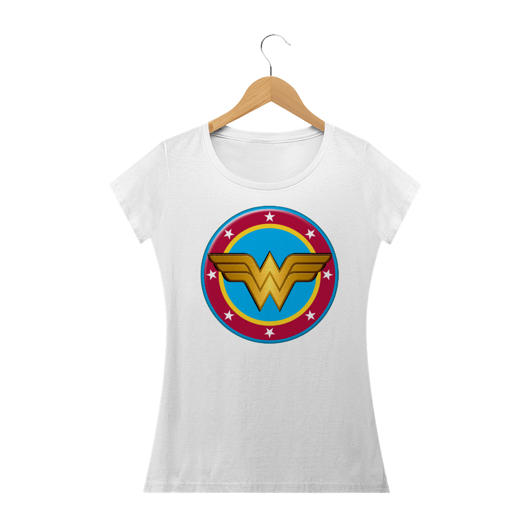 Nome do produto  Camiseta emblema Mulher maravilha 