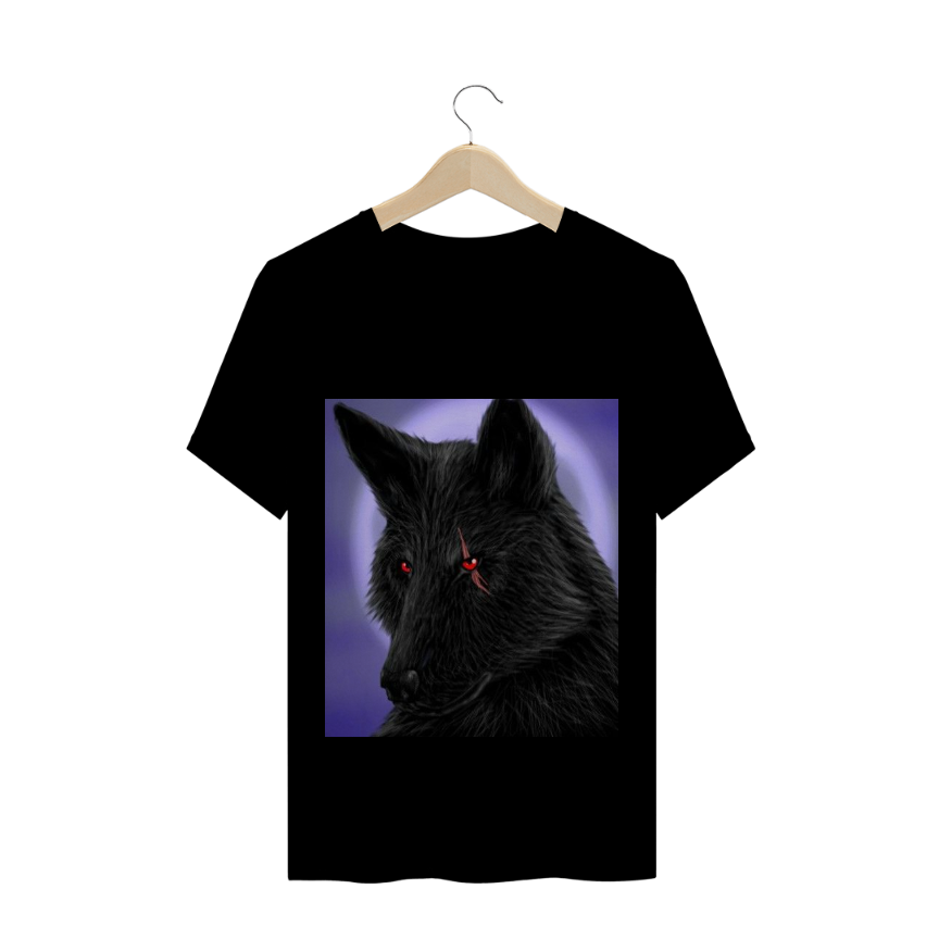 Nome do produto  Camiseta masculina Lobo negro