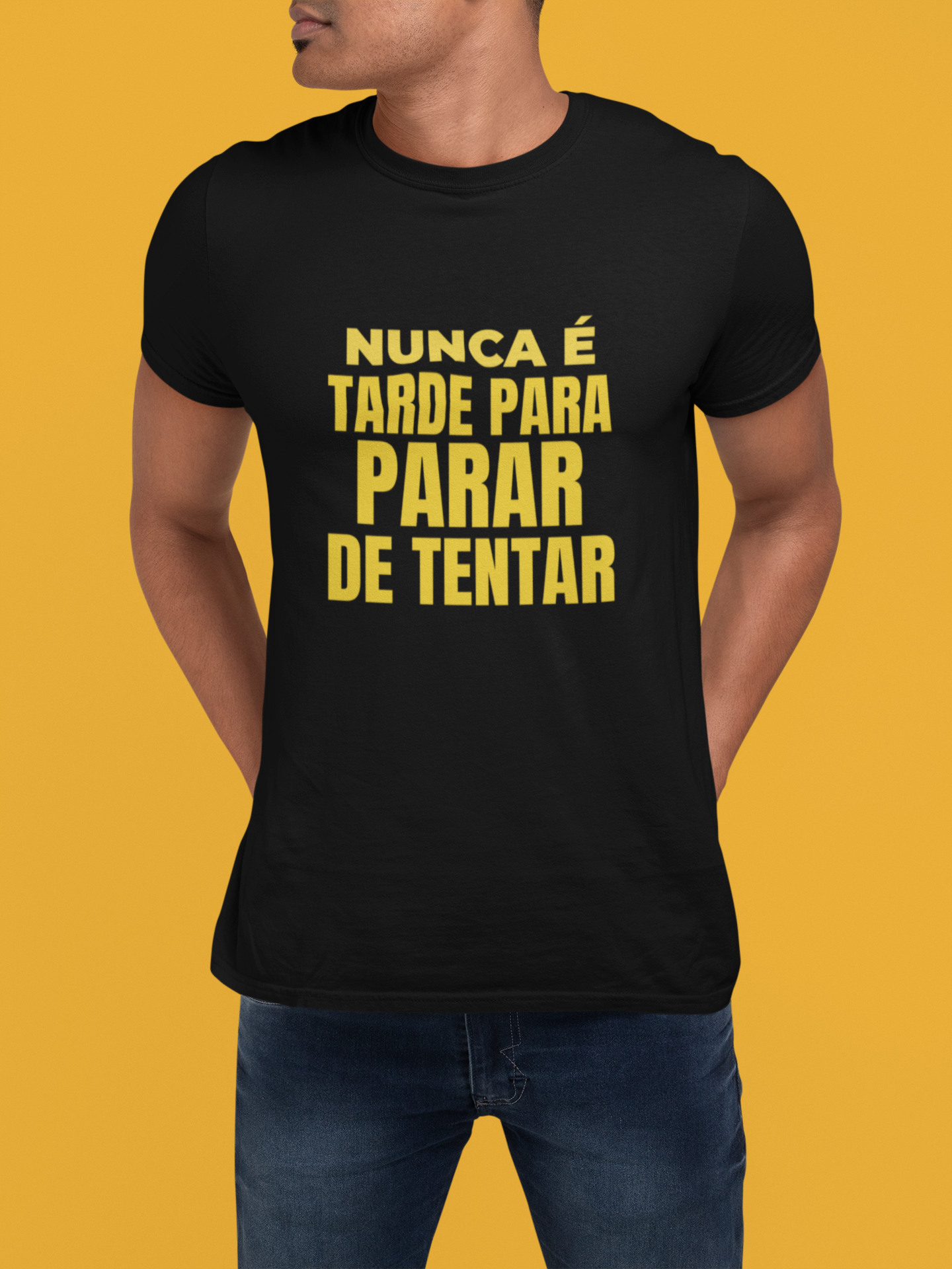 Nome do produto  T-shirt Masculina Nunca é Tarde