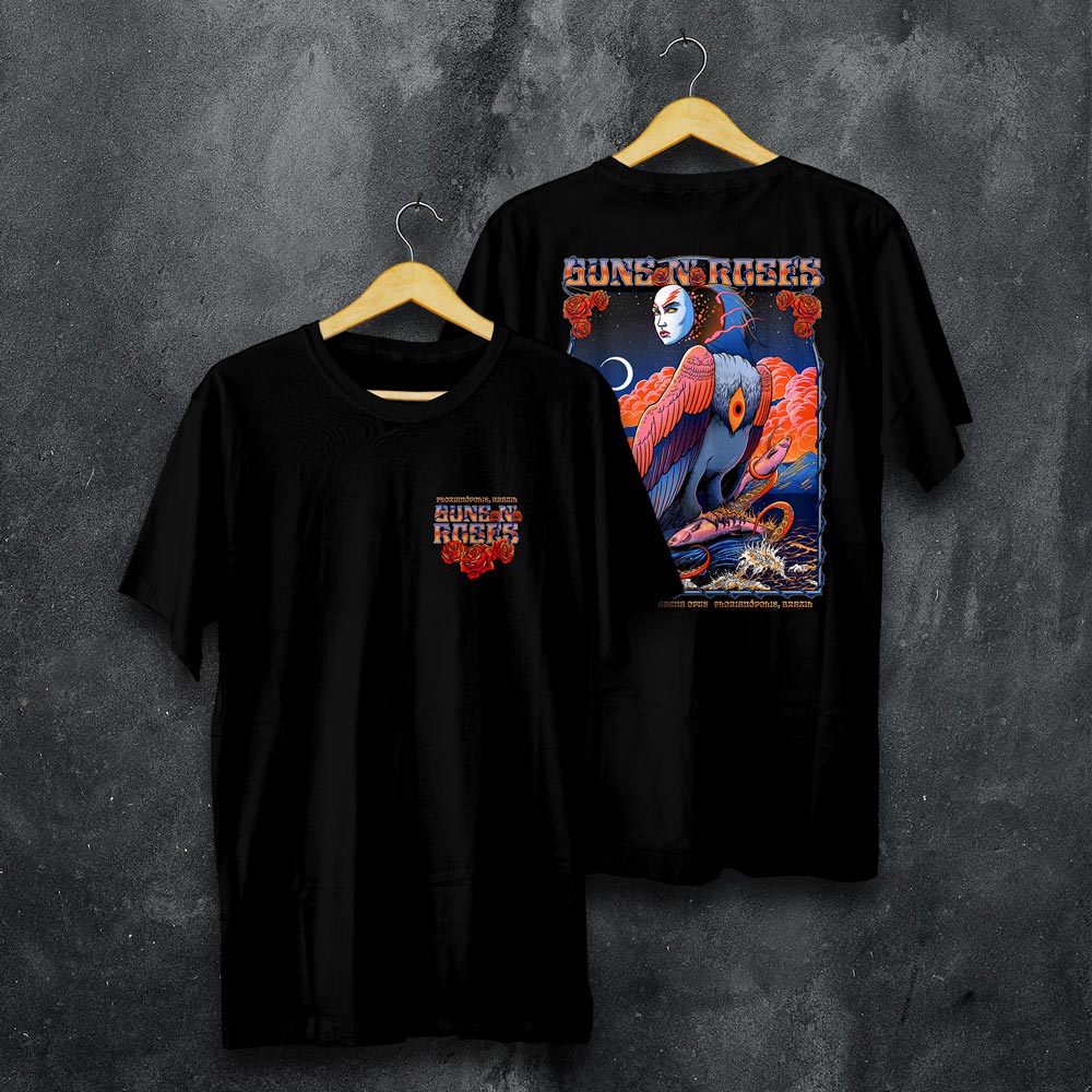 T-Shirt Quality GUNS N ROSES TOUR 2025 FLORIPA em GLAMMER STORE