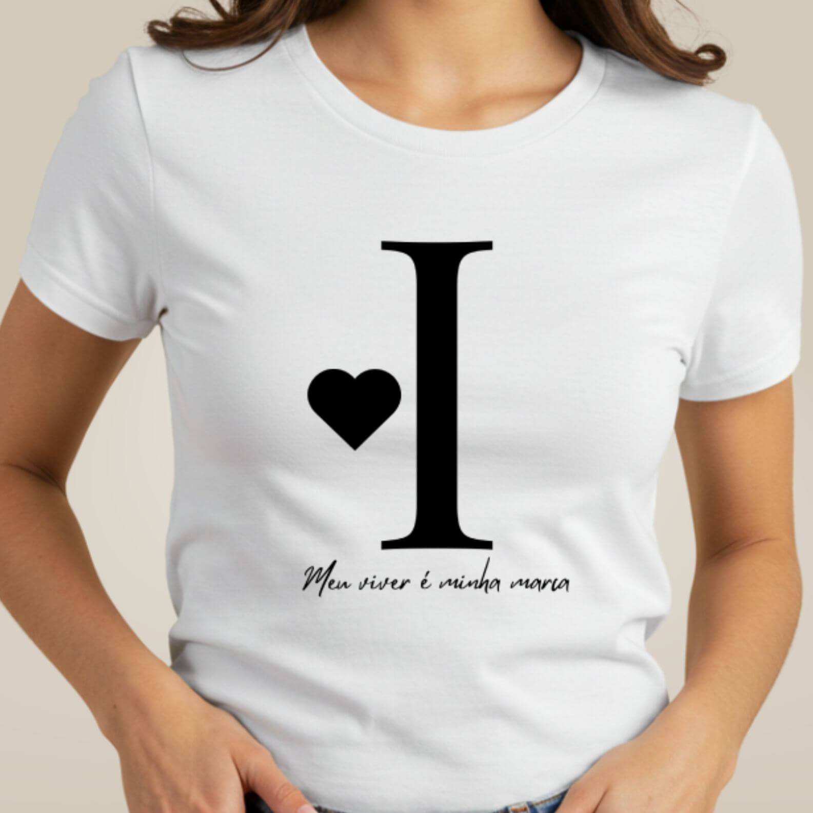 Camiseta Letra I - Meu Viver é Minha Marca