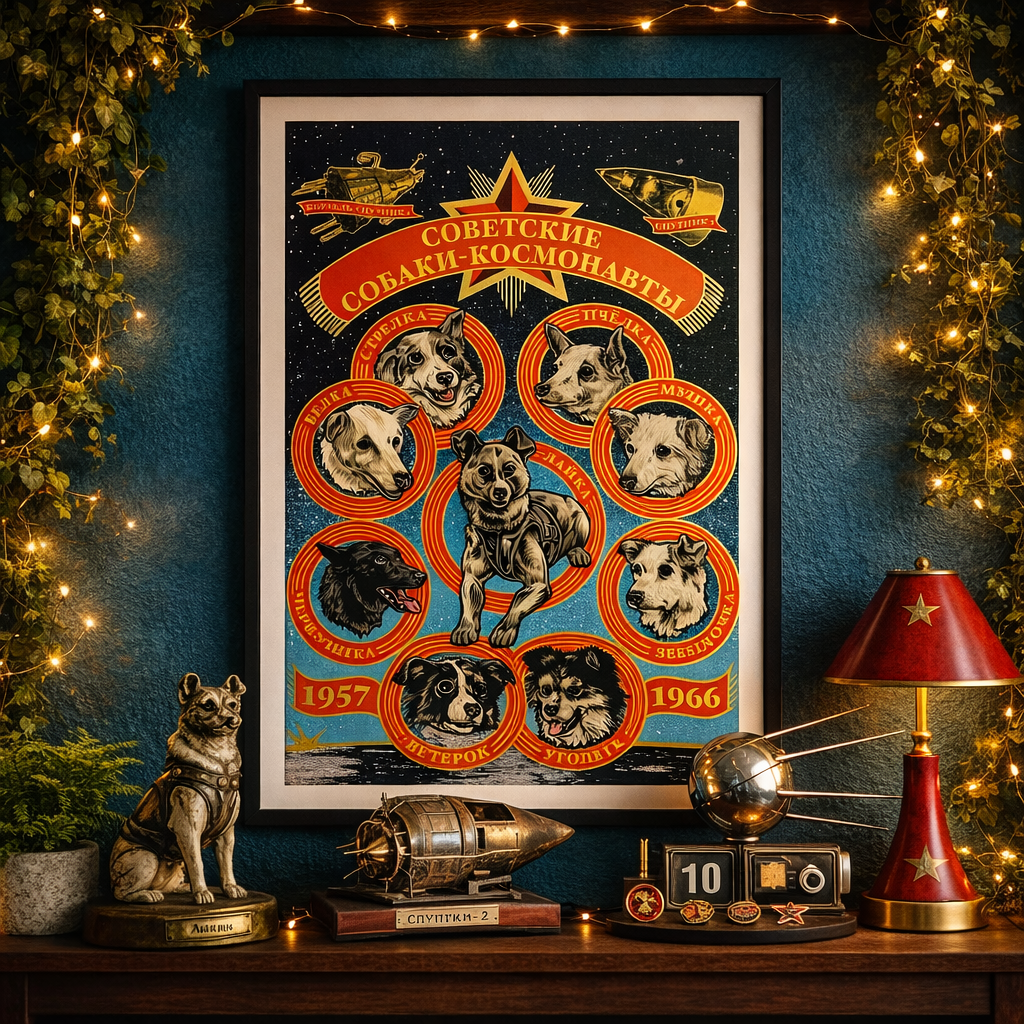Pôster - Cães Cosmonautas Soviéticos